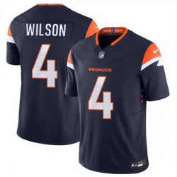 Men Denver Broncos 4 Zach Wilson Navy 2024 F U S E  AlternateVapor Limited Stitched Football Jersey