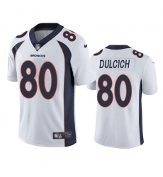 Men's Denver Broncos #80 Greg Dulcich White Vapor Untouchable Stitched Jersey