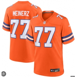 Men's Nike Quinn Meinerz #77 Orange Denver Broncos Mile High Collection 1977 Throwback Stitched NFL Jersey