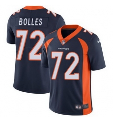 Nike Broncos 72 Garett Bolles Navy Vapor Untouchable Limited Jersey