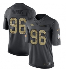 Nike Broncos 96 Shelby Harris Black Men Stitched NFL Limited 2016 Salute to Service Jersey