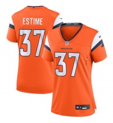 Women Denver Broncos 37 Audric Estime Orange 2024 Stitched Jersey