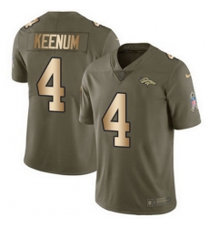 Nike Broncos #4 Case Keenum Olive Gold Youth Stitched NFL Limited 2017 Salute to Service Jersey