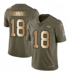 Youth Nike Denver Broncos 18 Peyton Manning Limited OliveGold 2017 Salute to Service NFL Jersey