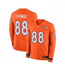 Youth Nike Denver Broncos 88 Demaryius Thomas Limited Orange Therma Long Sleeve NFL Jersey