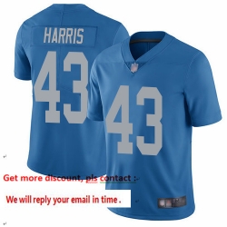 Lions 43 Will Harris Blue Throwback Men Stitched Football Vapor Untouchable Limited Jersey