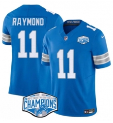 Men Detroit Lions 11 Kalif Raymond Blue 2024 NFC North Champions F U S E  Vapor Limited Stitched Jersey