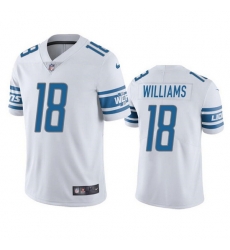 Men Detroit Lions 18 Jameson Williams White Vapor Untouchable Limited Stitched Jersey