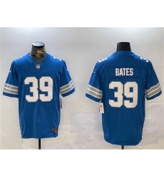 Men Detroit Lions 39 Jake Bates Blue 2024 F U S E  Vapor Limited Stitched Jersey