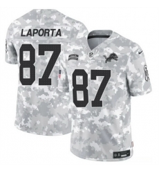 Men Detroit Lions 87 Sam LaPorta 2024 F U S E Arctic Camo Salute To Service Limited Stitched Football Jersey