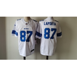 Men Detroit Lions 87 Sam LaPorta White 2024 F U S E  Vapor Limited Stitched Jersey