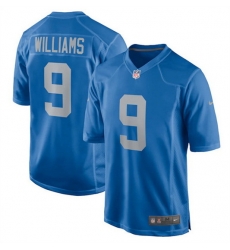 Men Detroit Lions 9 Jameson Williams 2022 Blue Stitched Game Jerseys