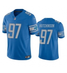 Men Detroit Lions 97 Aidan Hutchinson Blue 2023 F.U.S.E. Vapor Untouchable Limited Stitched Jersey