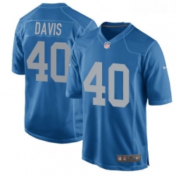 Men Nike Detroit Lions 40 Jarrad Davis Game Blue Alternate NFL Jersey