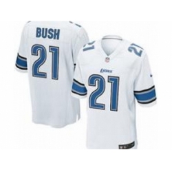 Nike Detroit Lions 21 Reggie Bush White Game NFL Jersey