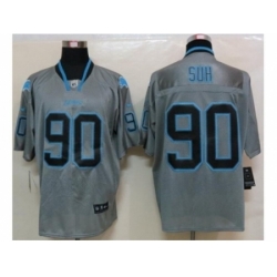 Nike Detroit Lions 90 Ndamukong Suh Grey Elite Lights Out NFL Jersey