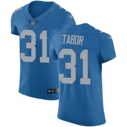 Nike Lions #31 Teez Tabor Blue Throwback Mens Stitched NFL Vapor Untouchable Elite Jersey