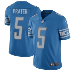 Nike Lions #5 Matt Prater Blue Team Color Mens Stitched NFL Vapor Untouchable Limited Jersey