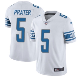 Nike Lions #5 Matt Prater White Mens Stitched NFL Limited Jersey