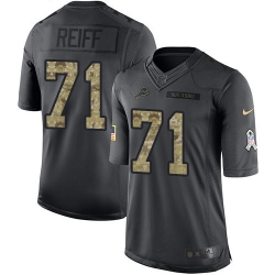 Nike Lions #71 Riley Reiff Black Mens Stitched NFL Limited 2016 Salute To Service Jersey