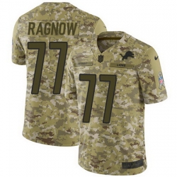 Nike Lions #77 Frank Ragnow Camo Mens Stitched NFL Limited 2018 Salute To Service Jersey