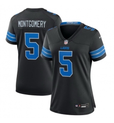 Women Detroit Lions 5 David Montgomery Black 2nd Alternate Stitched Jersey