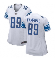 Women Detroit Lions 89 CAMPBELL White Vapor Untouchable Limited Stitched Jersey