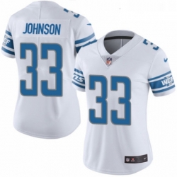 Womens Nike Detroit Lions 33 Kerryon Johnson White Vapor Untouchable Limited Player NFL Jersey