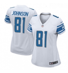 Womens Nike Detroit Lions 81 Calvin Johnson Game White NFL Jersey