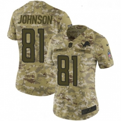 Womens Nike Detroit Lions 81 Calvin Johnson Limited Camo 2018 Salute to Service NFL Jersey