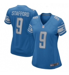 Womens Nike Detroit Lions 9 Matthew Stafford Game Light Blue Team Color NFL Jersey