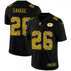 Green Bay Green Bay Green Bay Green Bay Packers 26 Darnell Savage Jr  Men Nike Leopard Print Fashion Vapor Limited NFL Jersey Black