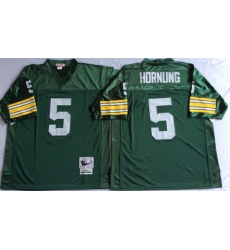 Men Green Bay Green Bay Packers 5 Paul Hornung Green M&N Throwback Jersey