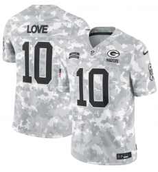 Men Green Bay Packers #10 Jordan Love 2024 Arctic Camo Salute To Service Limited Stitched Football Jersey