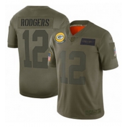 Men Green Bay Packers 12 Aaron Rodgers Limited Camo 2019 Salute to Service Football Jersey