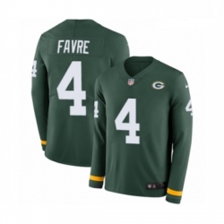 Men Nike Green Bay Packers 4 Brett Favre Limited Green Therma Long Sleeve NFL Jersey