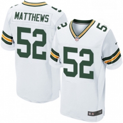 Men Nike Green Bay Packers 52 Clay Matthews Elite White NFL Jersey