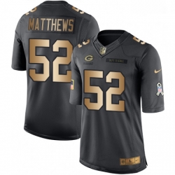 Men Nike Green Bay Packers 52 Clay Matthews Limited BlackGold Salute to Service NFL Jersey