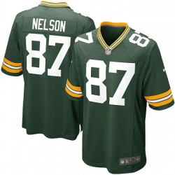 Men Nike Green Bay Packers 87 Jordy Nelson Game Green Team Color NFL Jersey