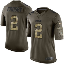 Nike Green Bay Packers #2 Mason Crosby Green Men 27s Stitched NFL Limited Salute To Service Jersey