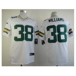 Nike Green Bay Packers 38 Tramon Williams White Elite NFL Jersey