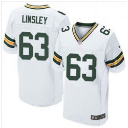 Nike Green Bay Packers #63 Corey Linsley White Mens Stitched NFL Elite Jersey