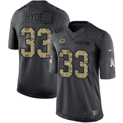 Nike Packers #33 Micah Hyde Black Mens Stitched NFL Limited 2016 Salute To Service Jersey