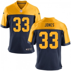 Nike Packers #33Aaron Jones Mens Navy Alternate Game NFL Jersey