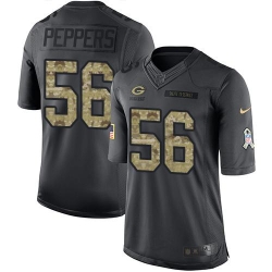 Nike Packers #56 Julius Peppers Black Mens Stitched NFL Limited 2016 Salute To Service Jersey