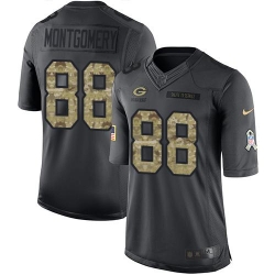 Nike Packers #88 Ty Montgomery Black Mens Stitched NFL Limited 2016 Salute To Service Jersey