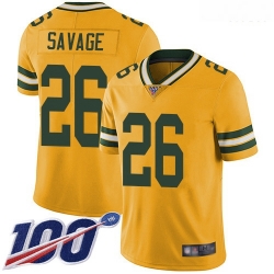 Packers 26 Darnell Savage Yellow Men Stitched Football Limited Rush 100th Season Jersey