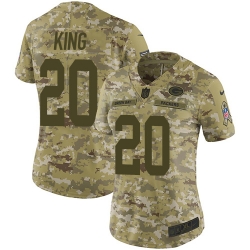 Nike Packers #20 Kevin King Camo Women Stitched NFL Limited 2018 Salute to Service Jersey