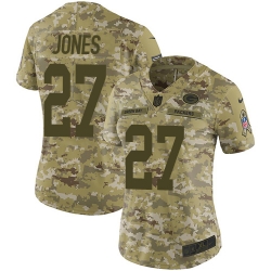 Nike Packers #27 Josh Jones Camo Women Stitched NFL Limited 2018 Salute to Service Jersey