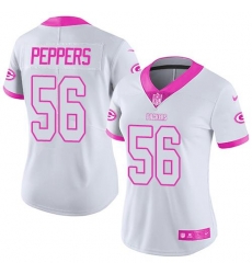 Nike Packers #56 Julius Peppers White Pink Womens Stitched NFL Limited Rush Fashion Jersey